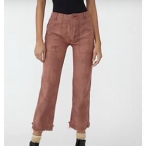 Free People Stormbringer Distressed Grunge Crop Pant Women 25 Brown Bohemian
